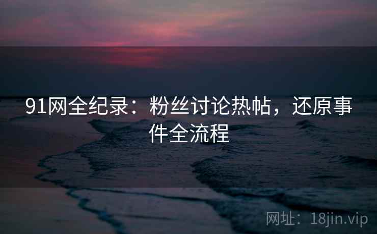 91网全纪录：粉丝讨论热帖，还原事件全流程