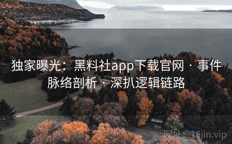 独家曝光：黑料社app下载官网 · 事件脉络剖析 · 深扒逻辑链路