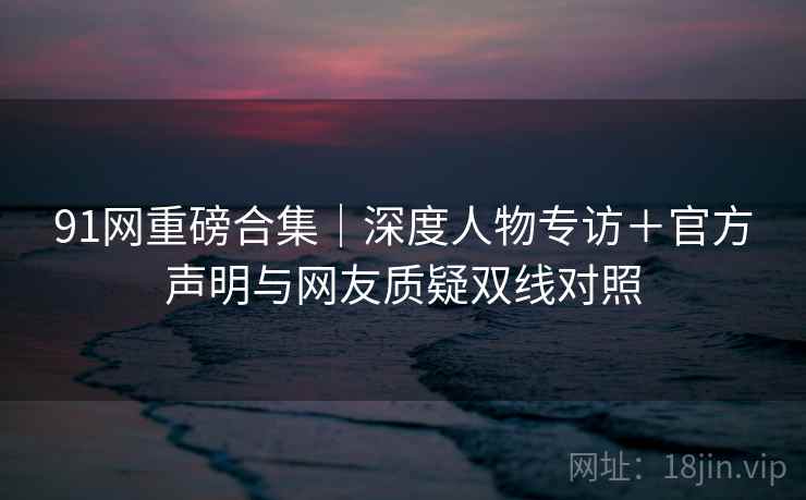 91网重磅合集｜深度人物专访＋官方声明与网友质疑双线对照